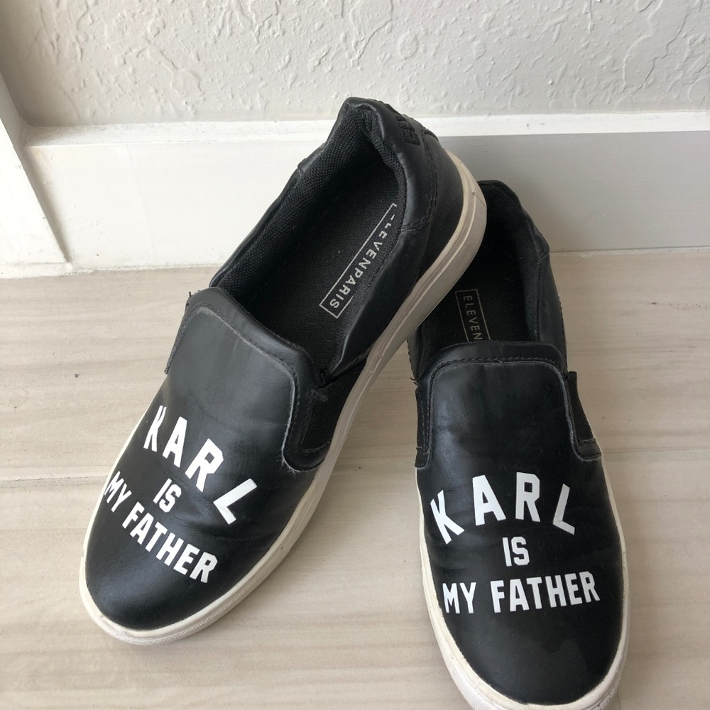 Eleven Paris Karl Is My Father Graphic Slip On Sneakers Size 7